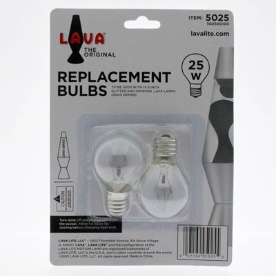 Lava Lite E17 S11 Clear Incandescent Miniature Bulb - 2 Pack