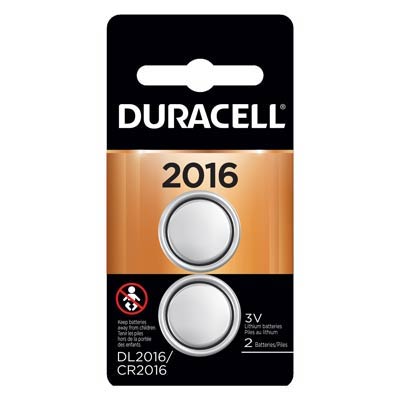 Duracell 3V 2016 Lithium Coin Cell Battery - 2 Pack