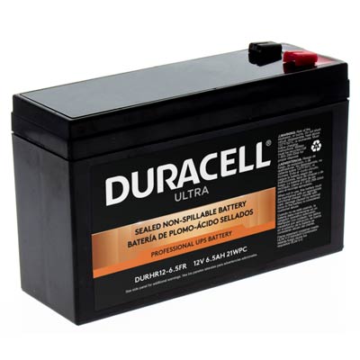 Duracell Ultra 12V 6.5AH AGM High Rate SLA Battery with F2, T2 Terminals - Main Image