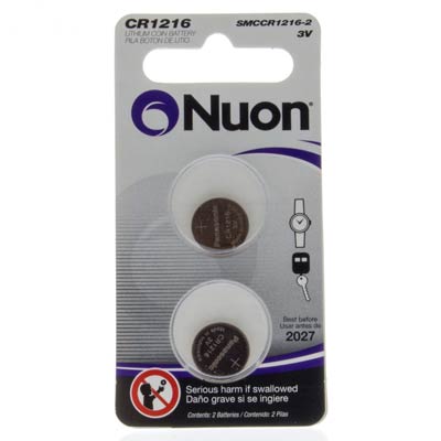 Nuon 3V 1216 Lithium Coin Cell Battery - 2 Pack