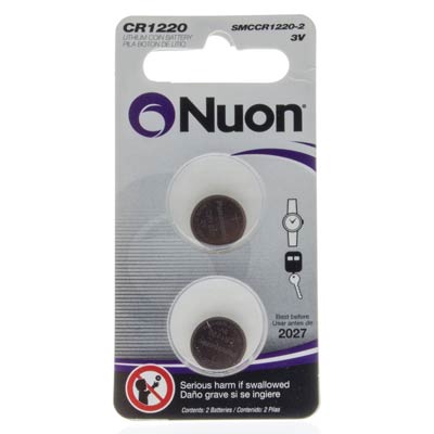 Nuon 3V 1220 Lithium Coin Cell Battery - 2 Pack