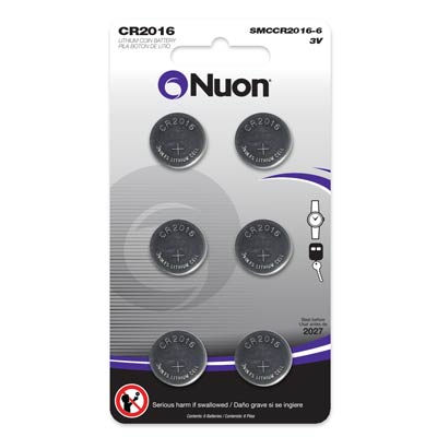 Nuon 3V 2016 Lithium Coin Cell Battery - 6 Pack