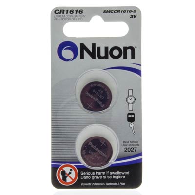 Nuon 3V 1616 Lithium Coin Cell Battery - 2 Pack