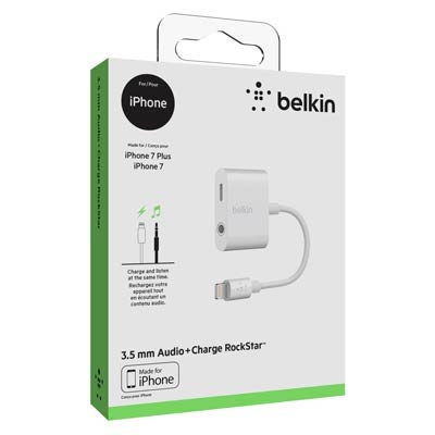 Photos - Other Video Equipment Belkin 3.5mm Audio + Charge RockStar Lightning Cable Splitter PWR10393 