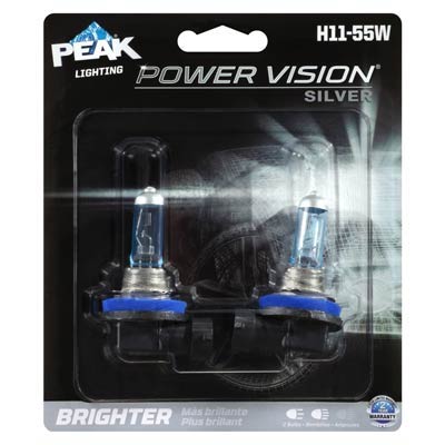 Peak H11 55W Power Vision Silver Automotive Bulb - 2 Pack