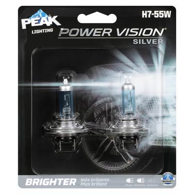Peak H7 55W Power Vision Silver Automotive Bulb - 2 Pack