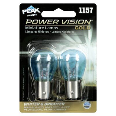 Peak 1157 2.1W Power Vision Gold Automotive Bulb - 2 Pack - Main Image