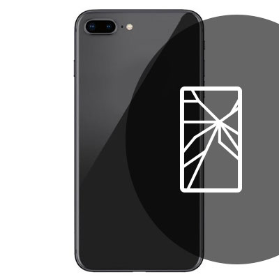 Apple iPhone 8 Plus Back Glass Repair - Black - without logo
