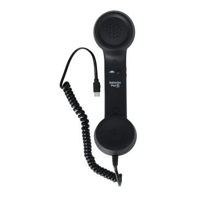 Batteries Plus Vintage Phone Handset with USB-C Connector - Black
