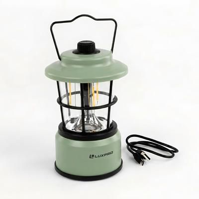 LUXPRO 500 Lumen Dual Power Rechargeable Lantern - Sage