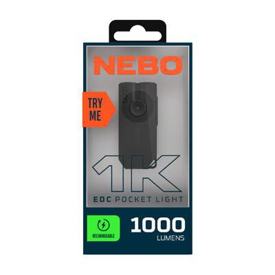 NEBO 1K EDC Pocket Light Rechargeable LED Flashlight - Black - Main Image