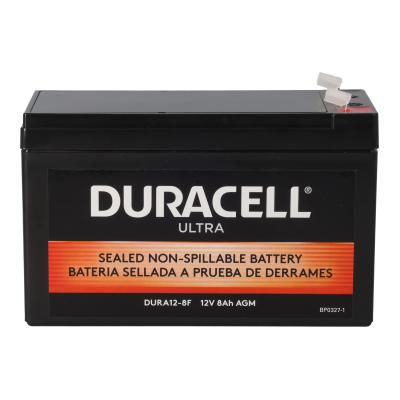 Duracell Ultra 12V 8AH AGM Sealed Lead Acid (SLA) Battery with F1 Terminals