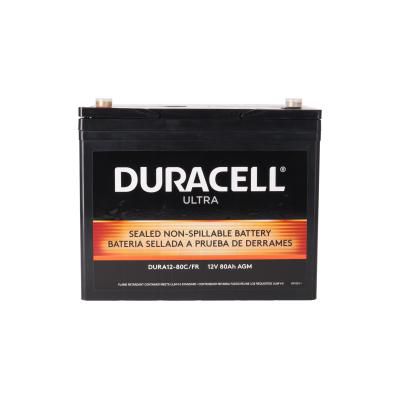 Duracell Ultra 12V 80AH General Purpose AGM Sealed Lead Acid (SLA) Battery with M6 Insert Terminals